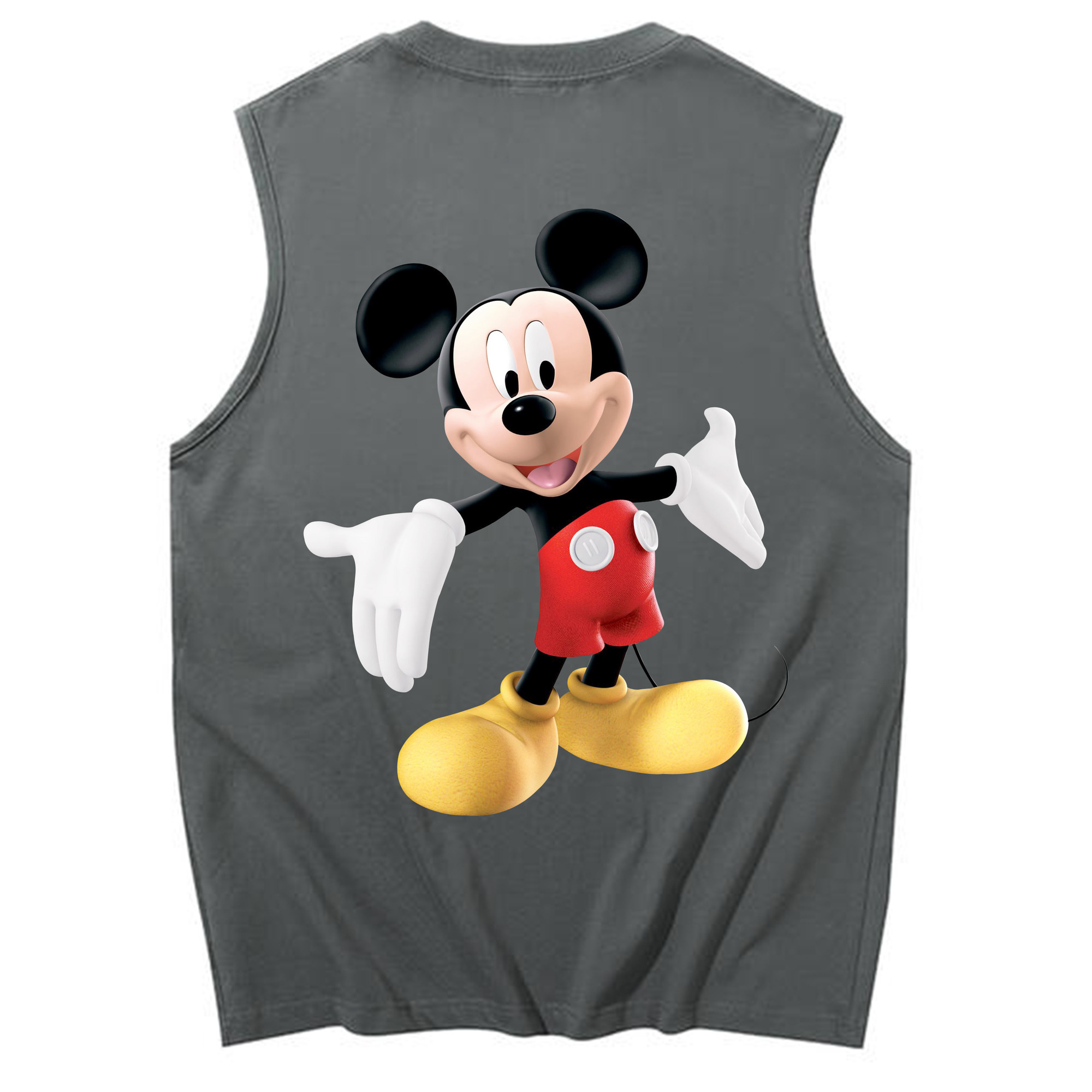 ミッキーマウス Mickey Mouse コットン100％タンクトップ（背面プリント）